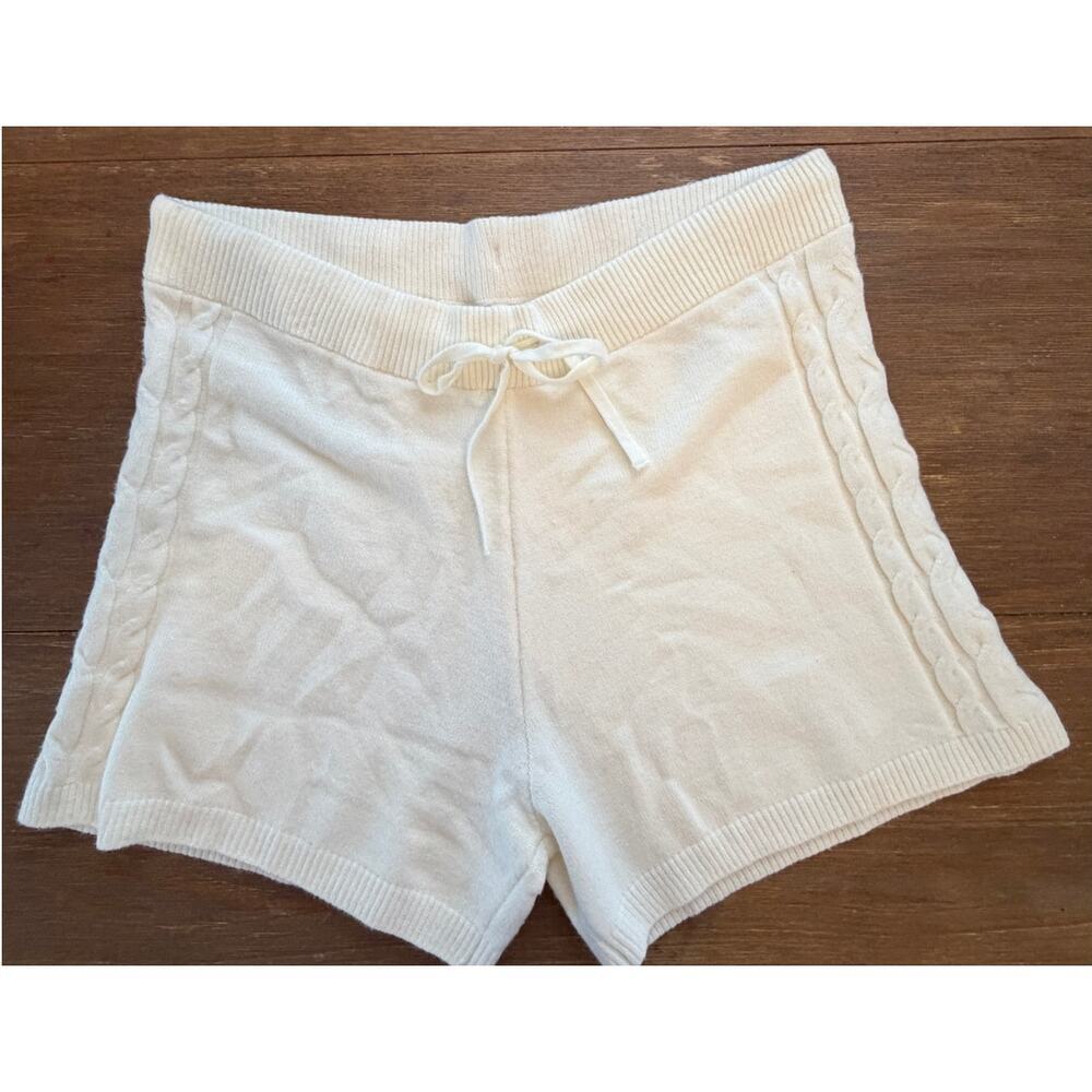 Banana Republic Knit Sweater Shorts Cream Drawstring Lounge Shorts Women's Large